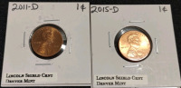 (1) 1976-P Ike Bicentennial Dollar Coin, (1) 2007-S Wyoming State Quarter, (1) 1978-D Jefferson Nickel Denver Mint Nickel, (1)1985-D BroadStrike Roosevelt Dime Denver Mint, (1) 1946-S Misaligned Die Lincoln Wheat Penny, (1) 1940-P Lincoln Wheat Penny, (2) - 15