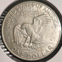 (1) 1972-D Ike Dollar Coin, (1) 1936-P Buffalo Nickel Philadelphia Mint, (1) 1941-S Buffalo Nickel San Francisco Mint, (1) 1942-S Lincoln Wheat Cent San Francisco Mint, (1) 1945-P Lincoln Wheat Cent Philadelphia Mint, (1) Lincoln Shield Cent Denver Mint, - 3