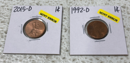 (2) Pennies 1992-2015, (3) Nickels 1959-2008, (5) Quarters 1999-2016