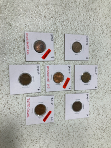 (7) Pennie&rsquo;s 1940-1999, (2) Dime&rsquo;s 1990-2012, One Dollar Coin 1974