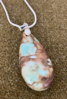 (1) Snake Skin Jasper Teardrop .925 Necklace - 3