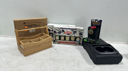 STAR Olive Oil Core Collection and Single Varietal Orchard Collection, Wooden Carry Box, Professional Cleaning Patches, Bike Bell/Cup Holder Combo, Headlamp, Cupholder Console Attachment