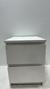 White End Table/Nightstand with Storage
