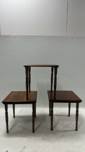 (3) Small Wooden End Table