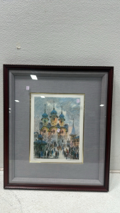 Anatole Krasnyanksy Signed & Numbered &ldquo;Old Cathedral&rdquo; Painting