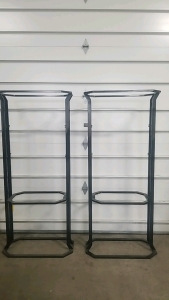 (2) Metal Glass/Metal Shelves