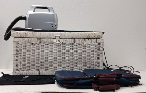 Wicker Trunk, Suit Case, VacuumPowers kn and Sucks