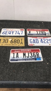 (5) Vintage License Plates