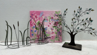 (2) Metal Artwork, Fairy Painting