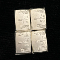 (4) 1g Fine Silver 999,0 Valcambi Suisse Bars - 2