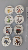 (1) Resealable Bag with 8 Pokemon Silver Plated Collectible Coins - 2