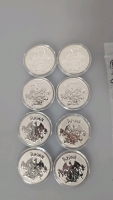 (1) Resealable Bag with 8 Pokemon Silver Plated Collectible Coins - 9