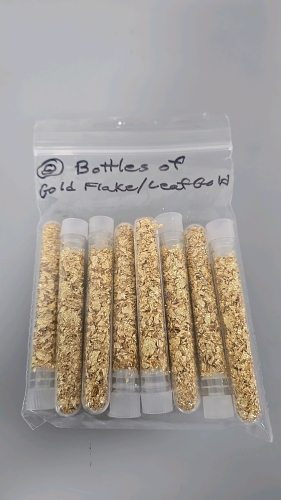 (1) Resealable Bag with 8 Tubes of Gold Flakes/Leaf Gold