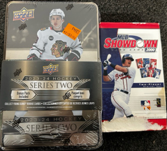 2023-2024 UnOpened Hockeys Rookie Cards, And MLB Card Game 2000