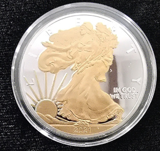 Walking Liberty 24k Gold .9999 Silver Clad Plated Limited Edition Coin