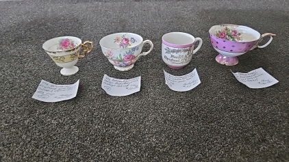 (4) Vintage Fine Bone China Teacups
