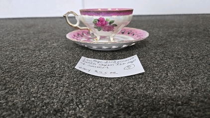 Vintage Iridescent Luster Japanese Tea Cup and Saucer