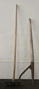 (1) Vintage Log Roller/Turner (1) Large Garden Hoe