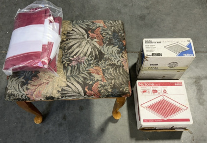Fabricated Wooden Stool, American Flag, 2-Bath Fans