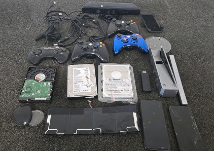 (3) Xbox Controllers (1) Sega Genesis Controller (3) Digital Hard Drives and More