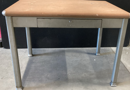 Steel Tanker Desk 39.5&rdquo;H/29&rdquo;W/29&rdquo;L