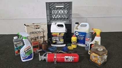 (1) EE Electro Paint Gun (2) Containers of Gear Oil (1) Jug of Drive Up Super Cleaner and So Much More!