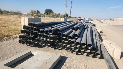 OFFSITE - Entire Stack Of (68) Approximately 50' x 10" HDPE Pipe Sections