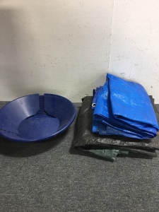 (2) Tarps (1) Mining Pan