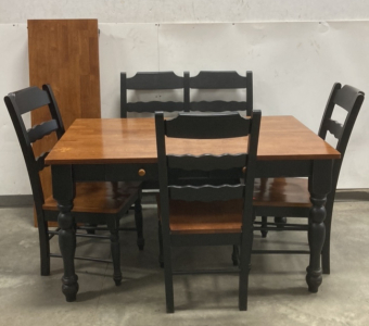 Dining Table With (3) Chairs & Double Bench