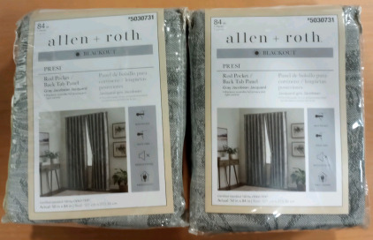 (2) Allen + Roth Blackout 50"x84" Presi Curtains (cow)