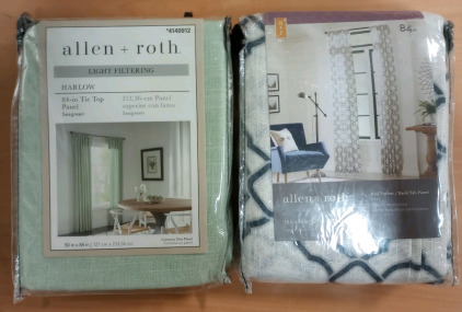 (1) Allen+Roth Light Filtering Harlow 50"x84" Curtain (1) Allen+Roth 50"x84" Curtain (cow)