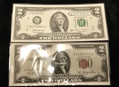 (2) Collectible $2 Bills- One Federal Reserve Note And One United States Note