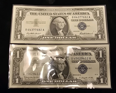 (2) $1 Washington Silver Certificate Bills