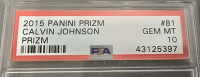2015 Panani Prizm Calvin Johnson PSA Gem Mint 10 - 4