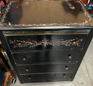 Black Floral Design Dresser