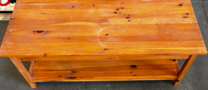 Light Brown Wooden Coffee Table