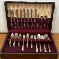 Silver Plated Silverware W/Chest