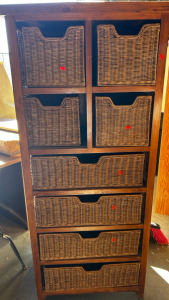 Wicker Basket Storage Shelf