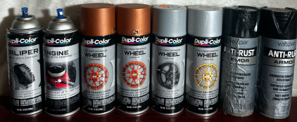 Wheel Coating Diffrent Colors, Anti-Rust Spray, And More