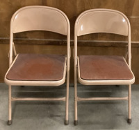 Box Of Various Hardware & 2 Metal Folding Chairs - 4