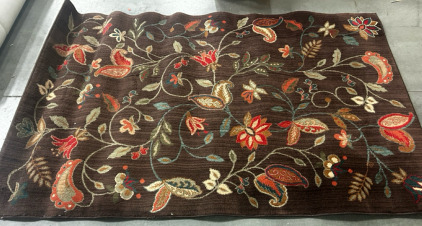 Brown Floral Rug