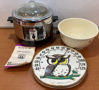 Cooker And Deep-Fry, Vintage Therometer & Mixing Bowl