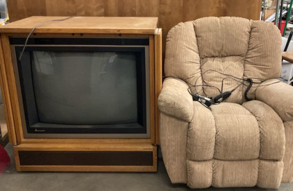 Lazy Boy Electric Recliner & Mitsubishi Box TV