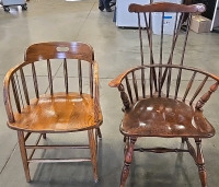 (1) Set of 2 Wooden Chairs