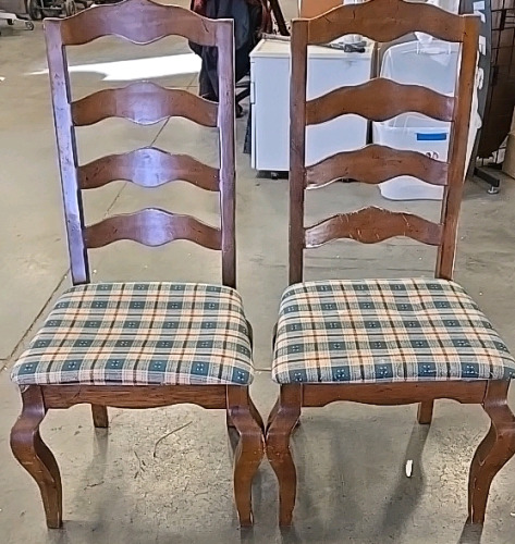 (1) Matching Pair Of Plaid Chairs