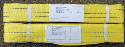 (2) Yellow 2M 18T Duplex Polyester Webbing Sling