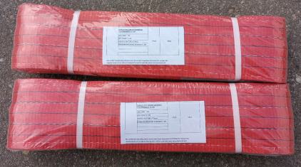 (2) Red 4M 30T Duplex Polyester Webbing Sling