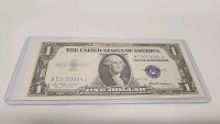 (2) Consecutive Serial Number 1935 F Silver Certificate Dollar Bills In Protective Cases - 3