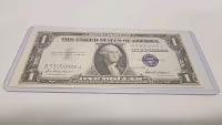 (2) Consecutive Serial Number 1935 F Silver Certificate Dollar Bills In Protective Cases - 3