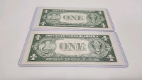 (2) Consecutive Serial Number 1935 F Silver Certificate Dollar Bills In Protective Cases - 4